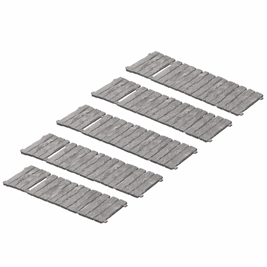 Long Plank Gangways – Set of 5 – 28mm Tabletop Terrain | Modular Walkways
