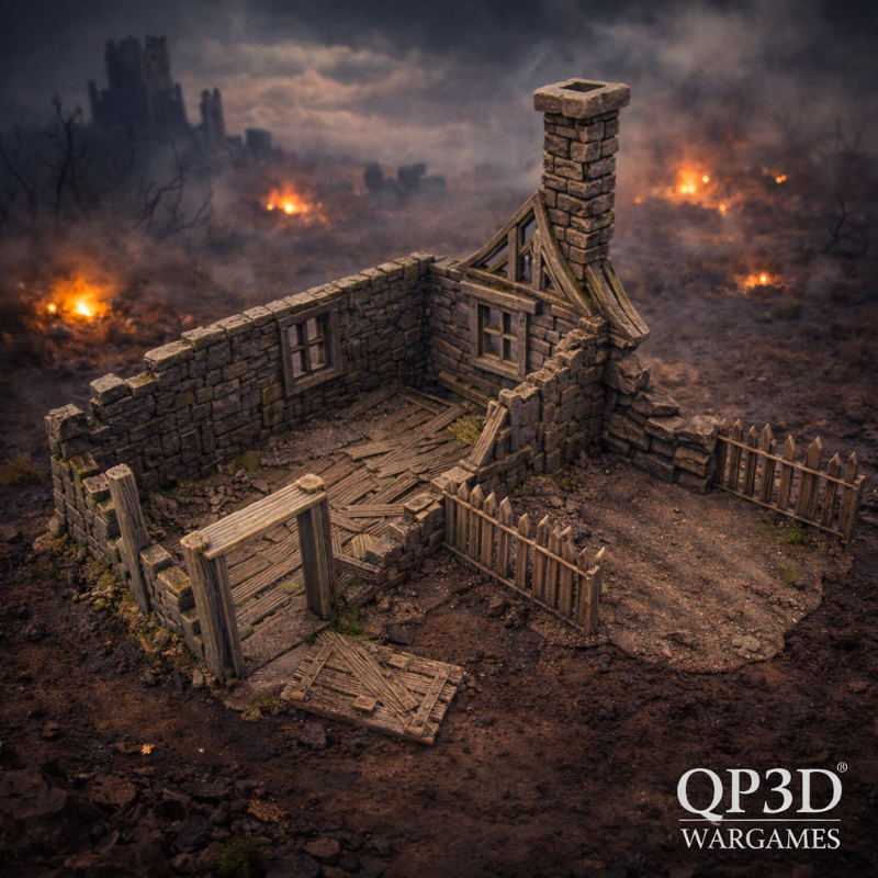 House Ruin 04 – Frostguard Town Corner Ruin – 28–32mm Scenery