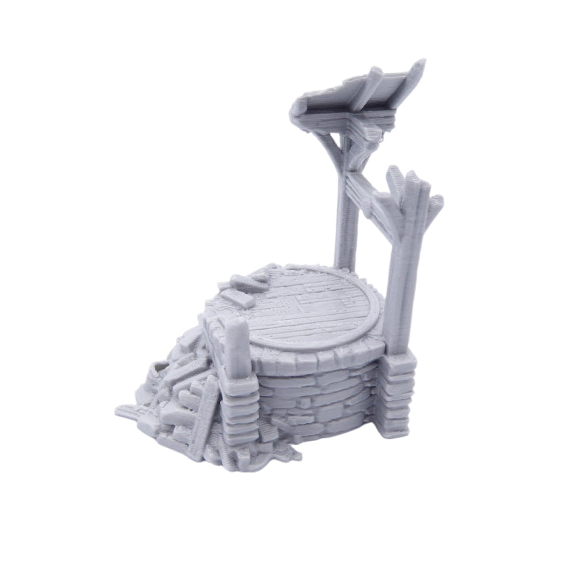 3D-printed miniature of a barrel with an archery setup on a white background