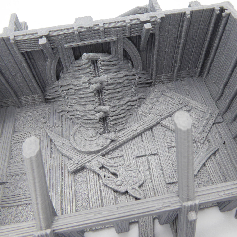 Close-up of a 3D-printed architectural model with intricate details
