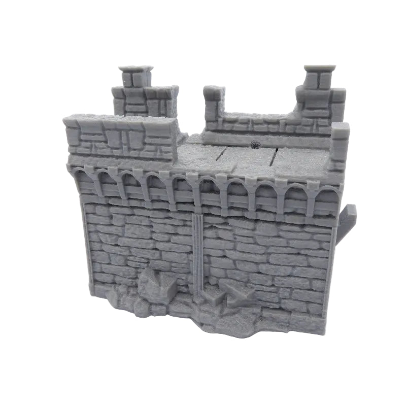 Gray stone wall model on a white background