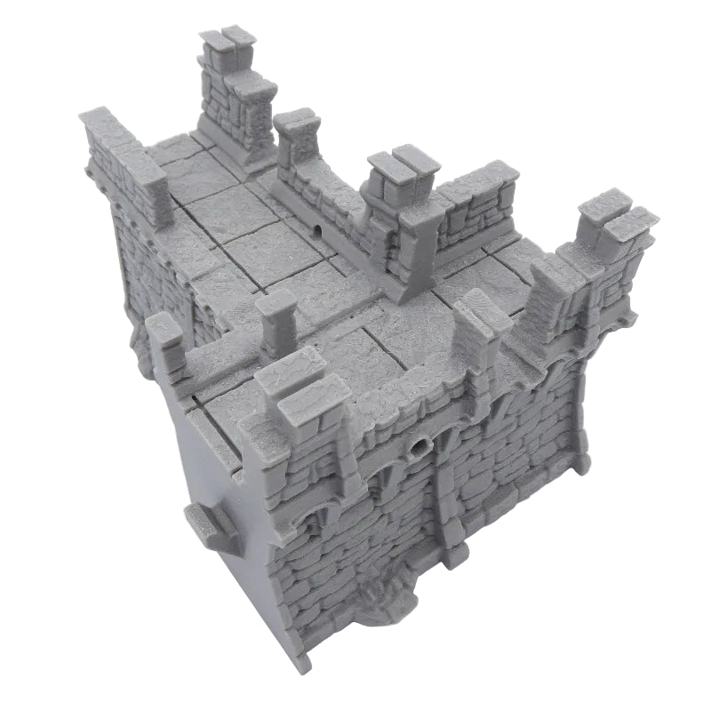 Gray castle model on a white background