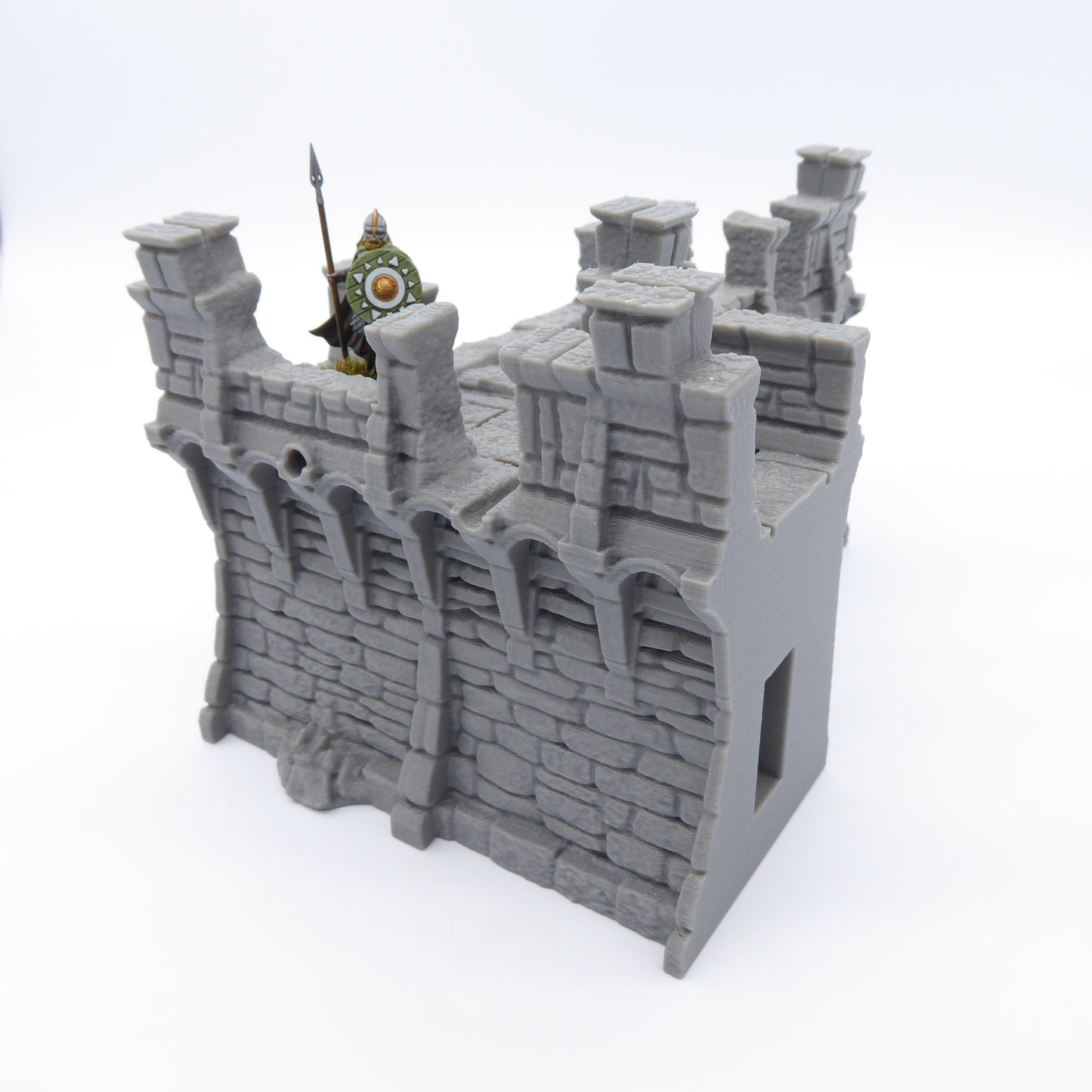 Modular Ruined Castle Wall T Section MFF - Medieval Wargaming Terrain Scenery