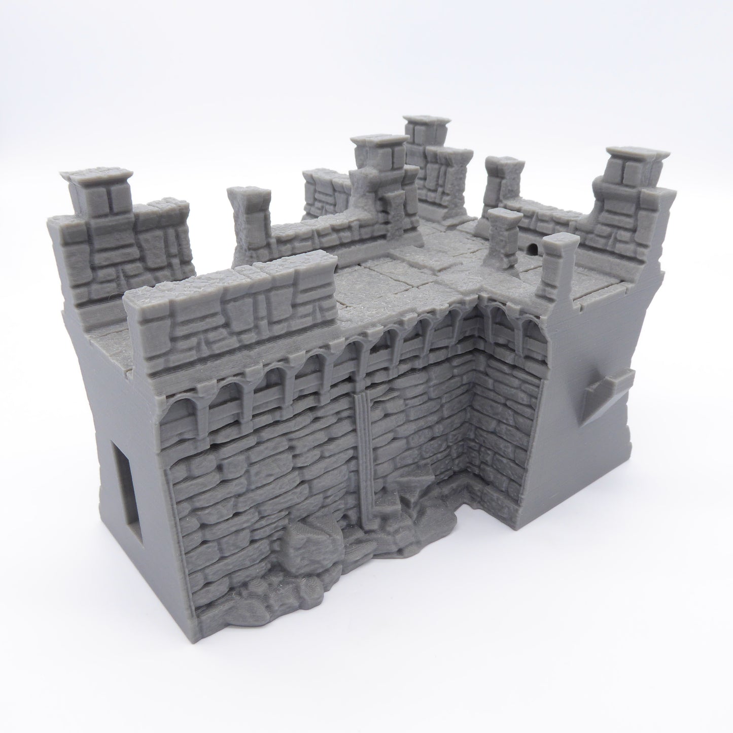 Modular Ruined Castle Wall T Section MFF - Medieval Wargaming Terrain Scenery