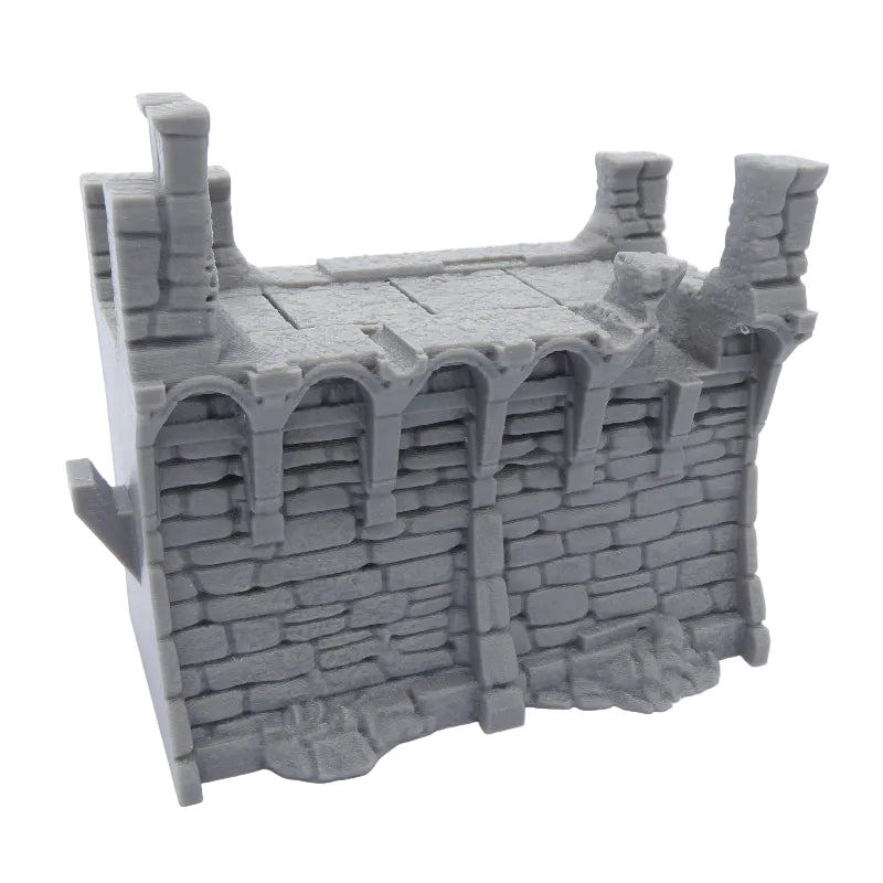 Gray stone wall model on a white background