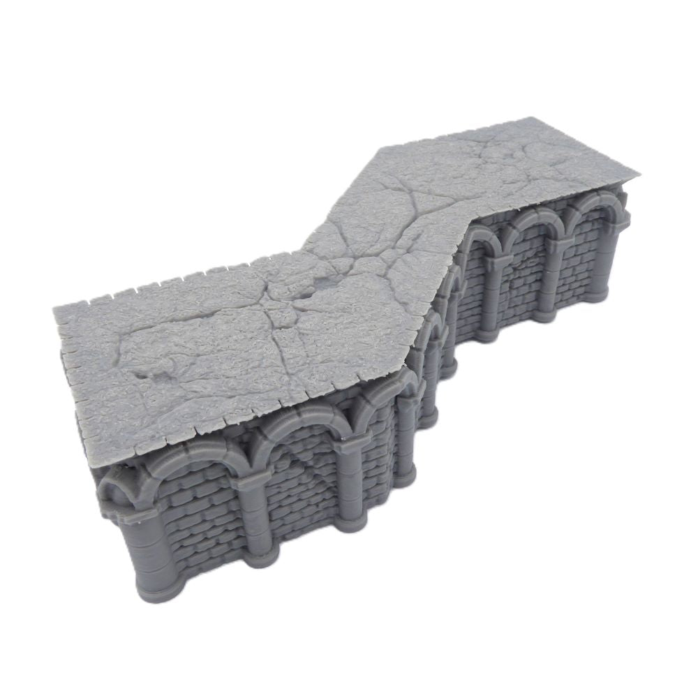 8x2 Intact Foundation 45° Bend B – Byzantine Era 28mm Terrain | Modular Trench System