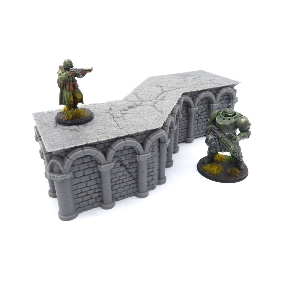 8x2 Intact Foundation 45° Bend B – Byzantine Era 28mm Terrain | Modular Trench System