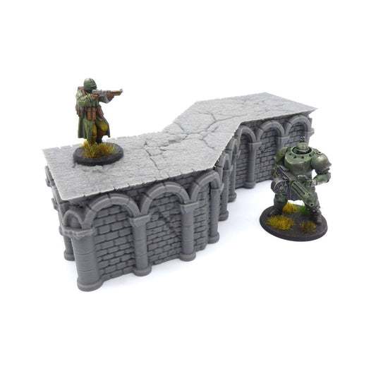 8x2 Intact Foundation 45° Bend B – Byzantine Era 28mm Terrain | Modular Trench System