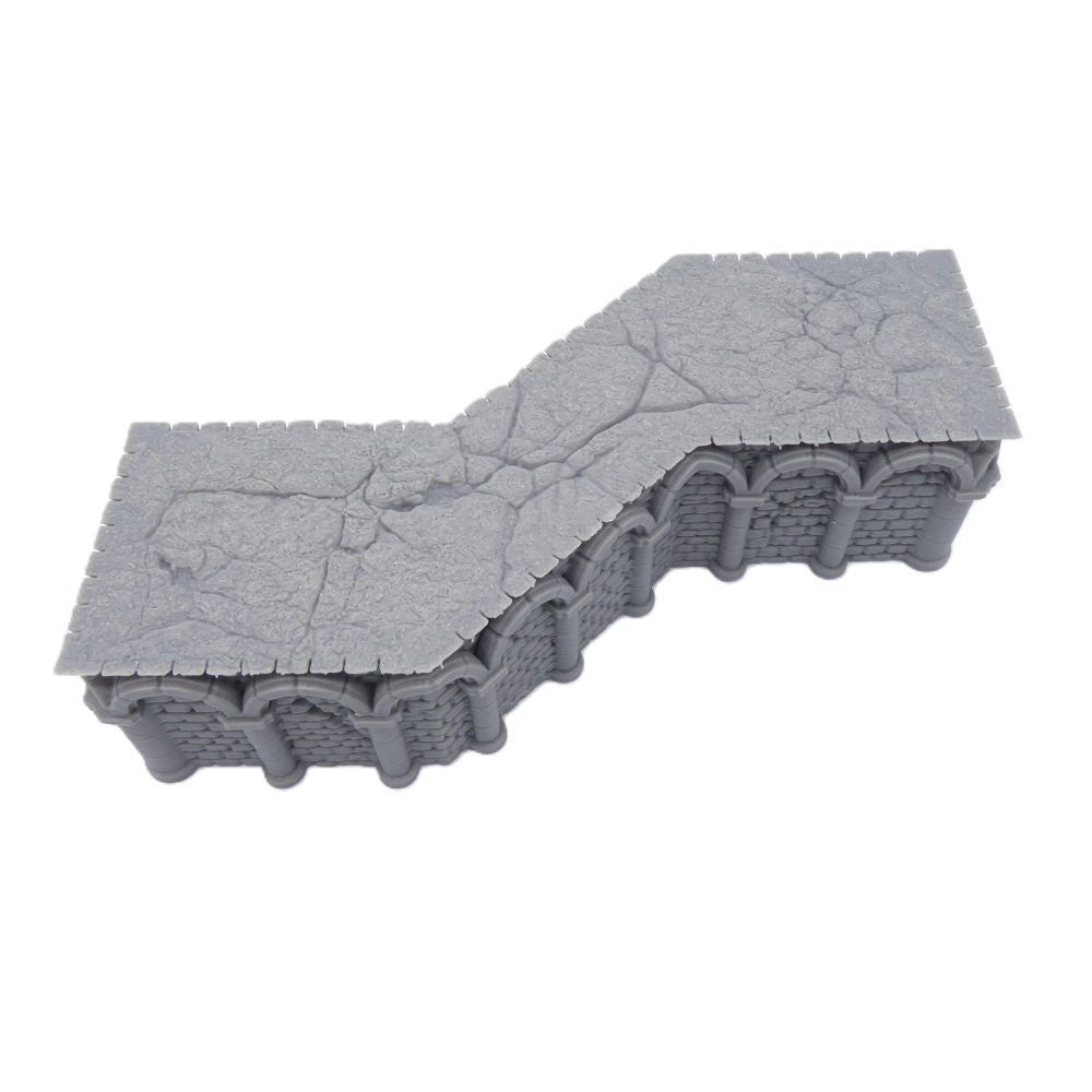 8x2 Intact Foundation 45° Bend B – Byzantine Era 28mm Terrain | Modular Trench System