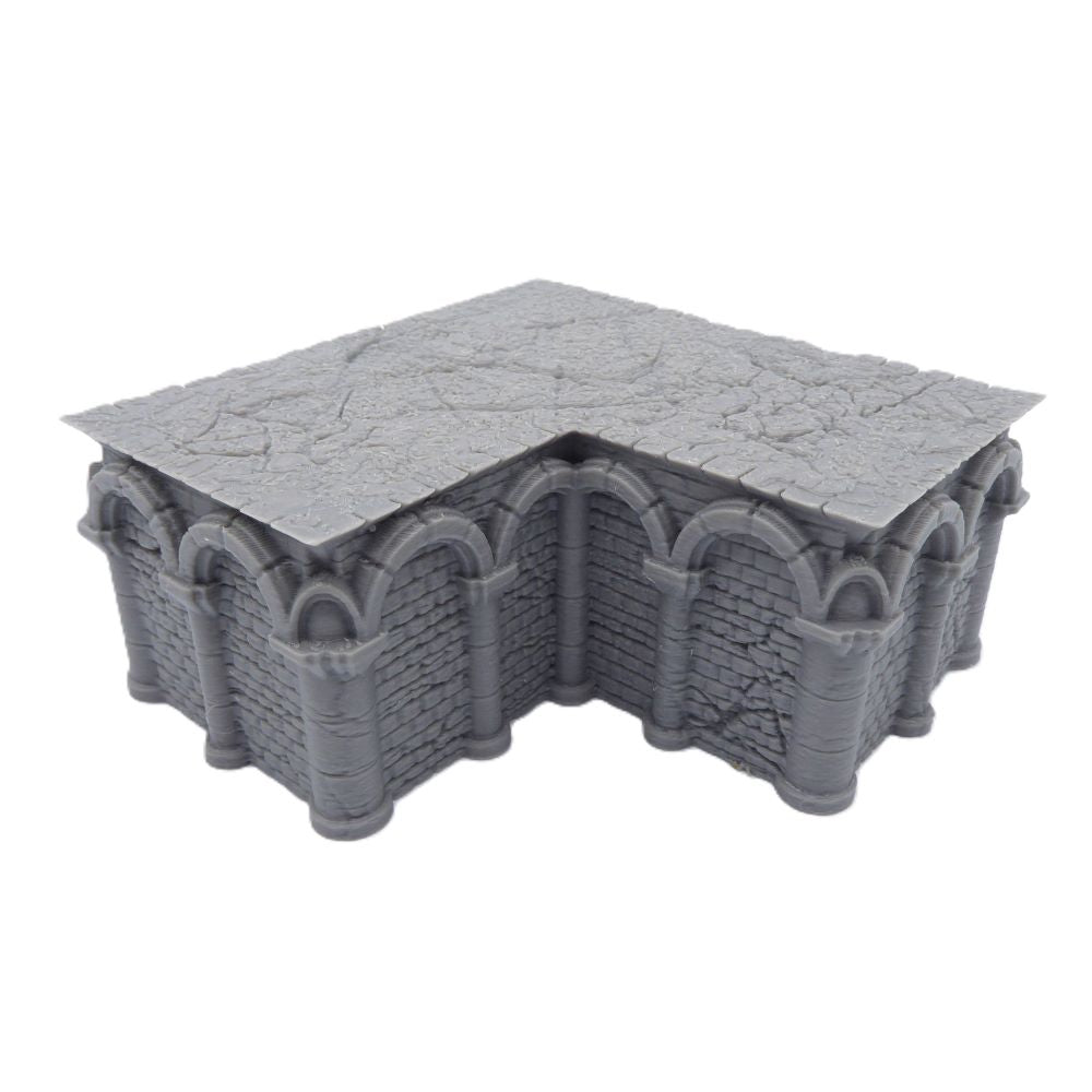 4x4 Intact L Foundation – Byzantine Era 28mm Terrain | Modular Tabletop Scenery
