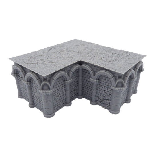 4x4 Intact L Foundation – Byzantine Era 28mm Terrain | Modular Tabletop Scenery