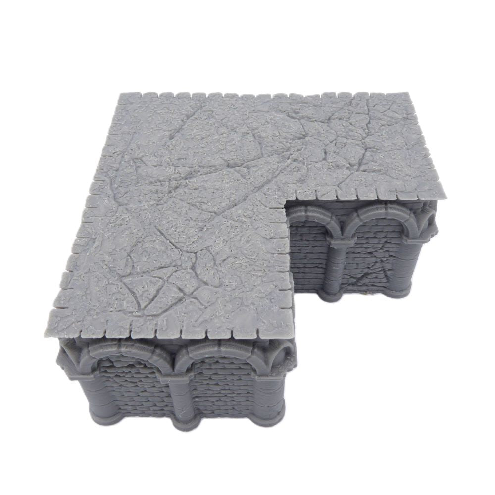 4x4 Intact L Foundation – Byzantine Era 28mm Terrain | Modular Tabletop Scenery