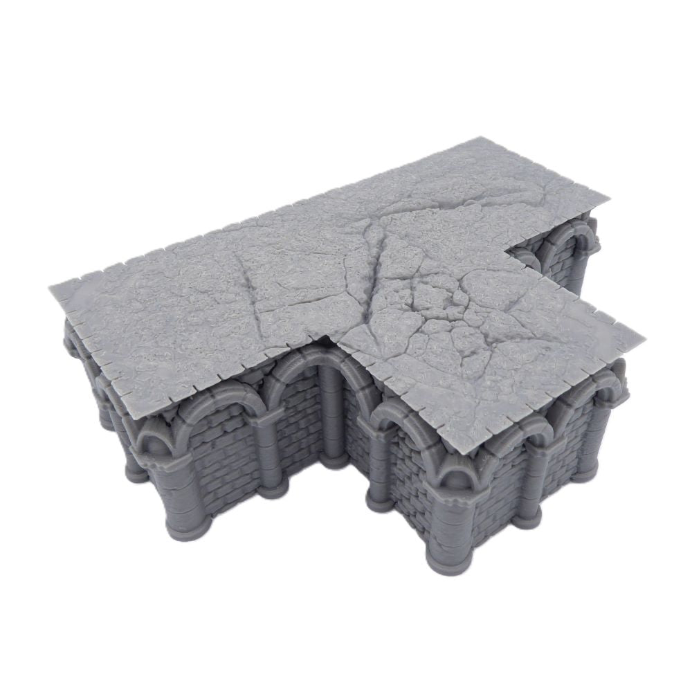 6x4 Intact T Foundation – Byzantine Era 28mm Terrain | Modular Tabletop Scenery