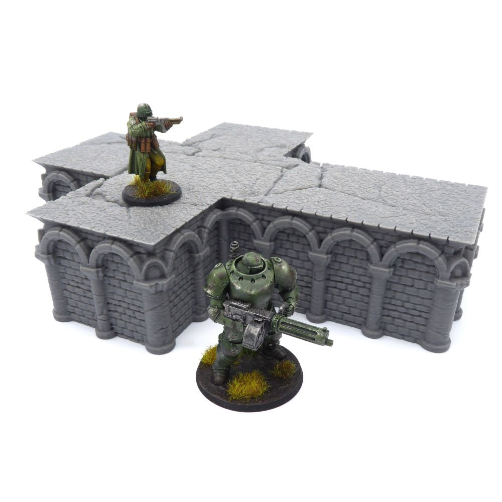8x6 Intact Cross Foundation – Byzantine Era 28mm Terrain | Modular Battlefield Scenery
