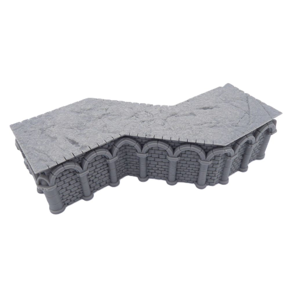 8x2 Intact Foundation 45° Bend A – Byzantine Era 28mm Terrain | Modular Trench System