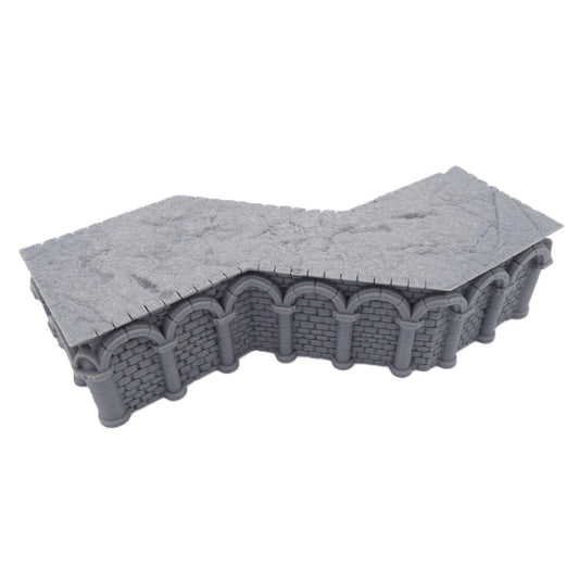 8x2 Intact Foundation 45° Bend A – Byzantine Era 28mm Terrain | Modular Trench System