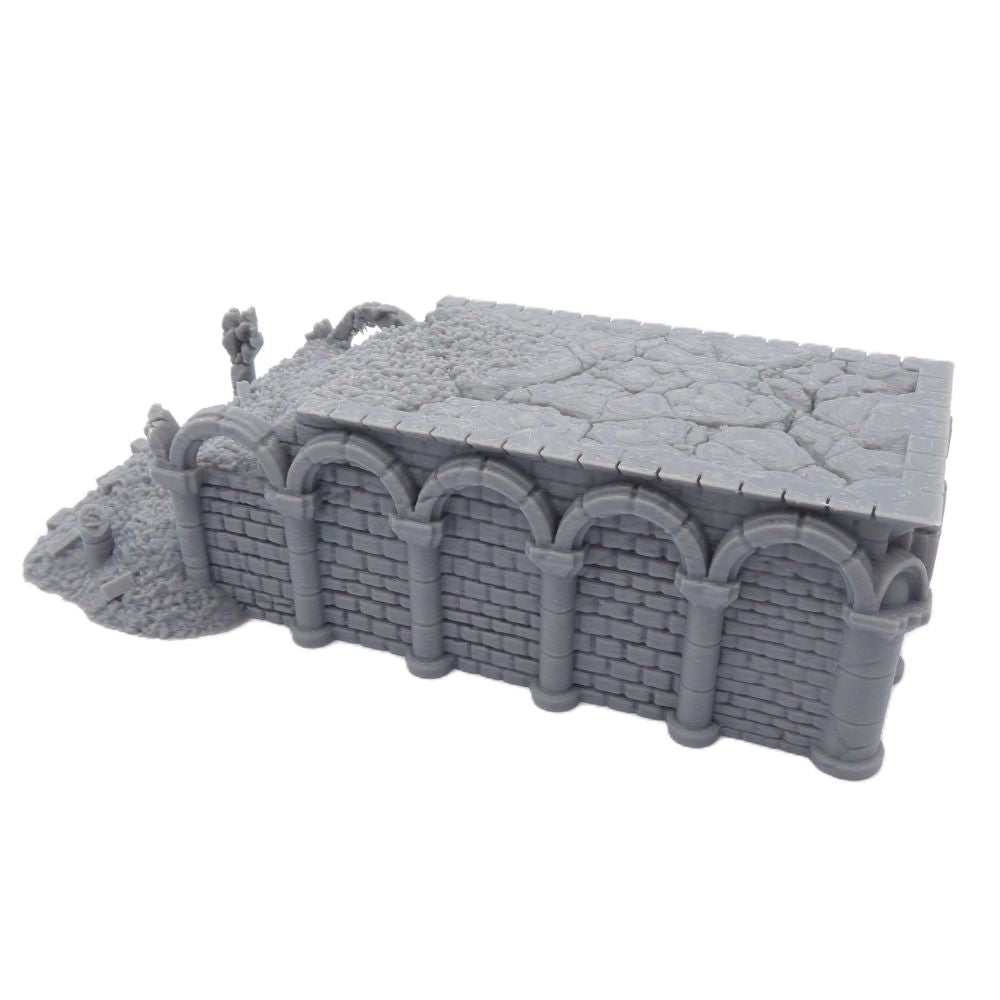8x2 Ruined Foundation – Byzantine Era 28mm Terrain | Ruined Modular Scenery