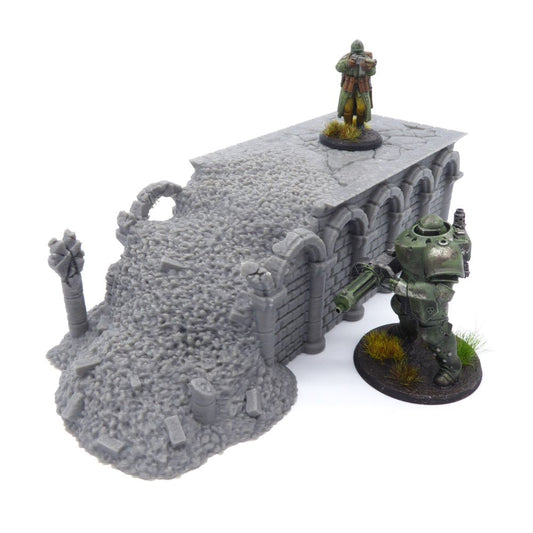 8x2 Ruined Foundation – Byzantine Era 28mm Terrain | Ruined Modular Scenery