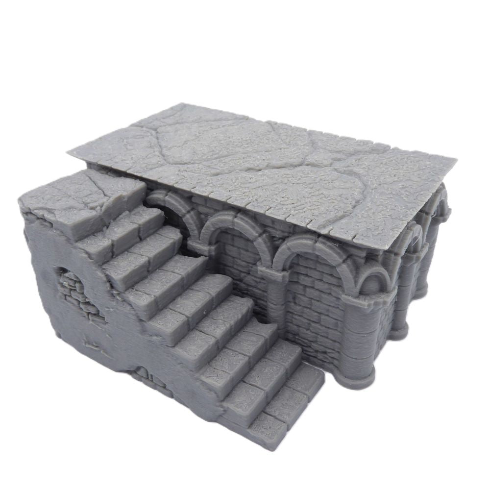 Stairs Parallel & Perpendicular – Set of 2 – 28mm Tabletop Terrain | Modular Accessory
