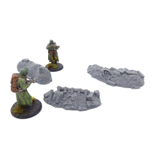 Set of 3 Trench Barricades – 28mm Tabletop Terrain | Modular Battlefield Scatter