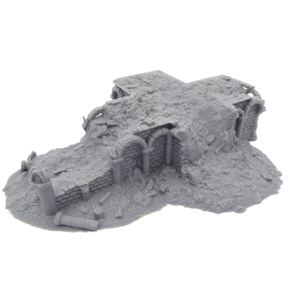 8x6 Ruined Cross Foundation – Byzantine Era 28mm Terrain | Ruined Battlefield Terrain