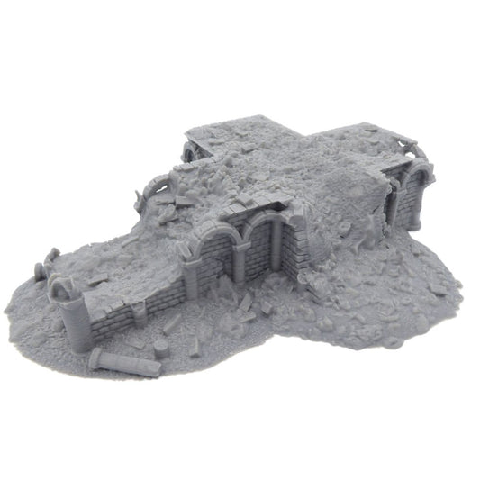 8x6 Ruined Cross Foundation – Byzantine Era 28mm Terrain | Ruined Battlefield Terrain
