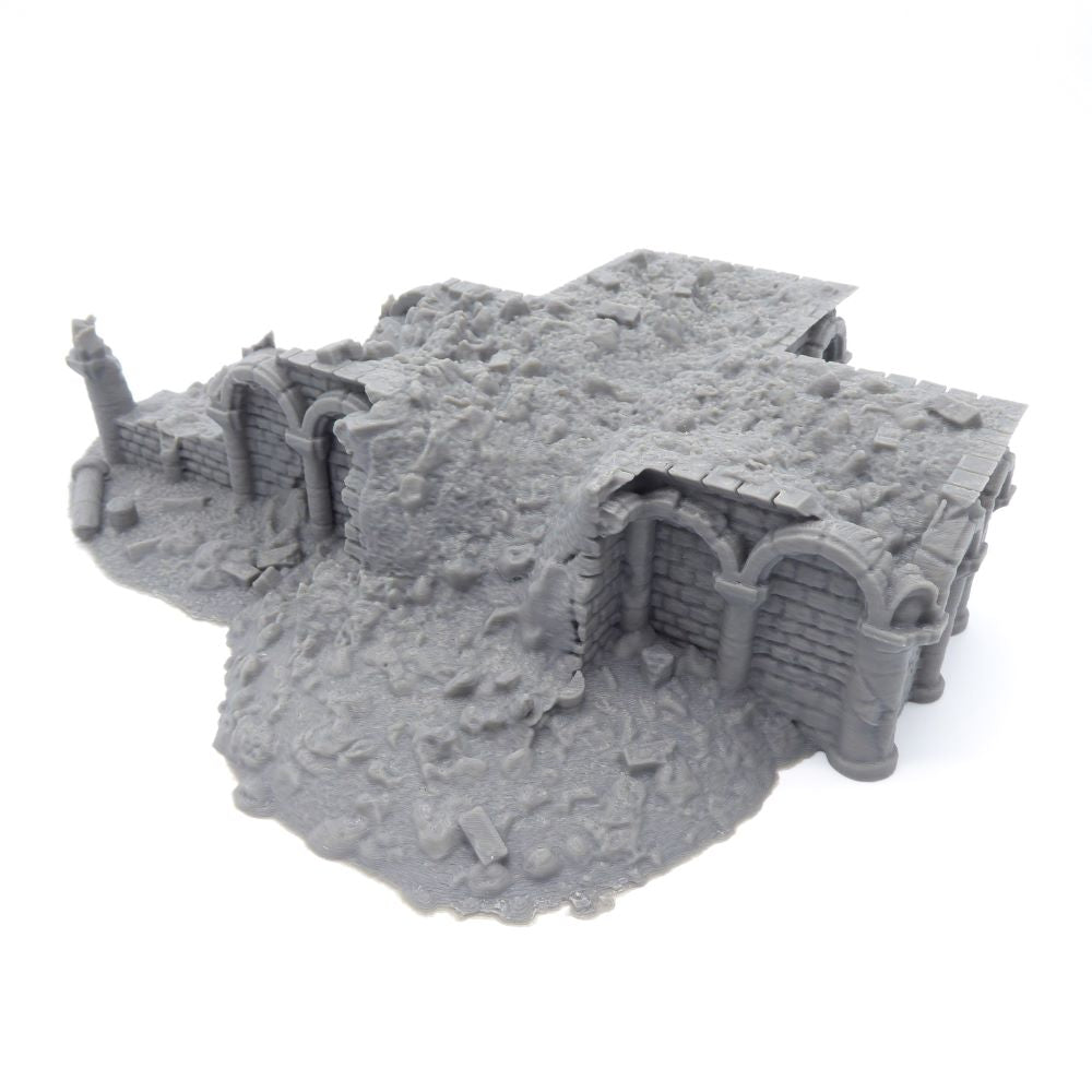 8x6 Ruined Cross Foundation – Byzantine Era 28mm Terrain | Ruined Battlefield Terrain