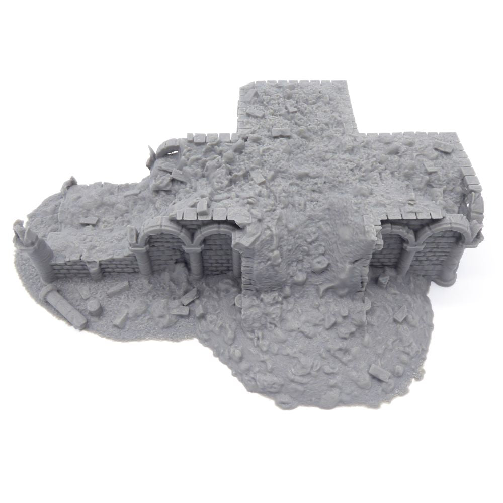 8x6 Ruined Cross Foundation – Byzantine Era 28mm Terrain | Ruined Battlefield Terrain