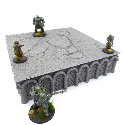 8x8 Intact Square Foundation – Byzantine Era 28mm Terrain | Large Modular Battlefield Base
