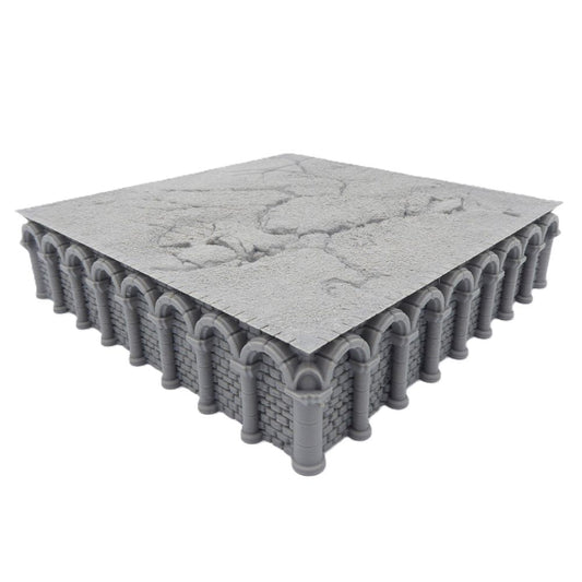 8x8 Intact Square Foundation – Byzantine Era 28mm Terrain | Large Modular Battlefield Base