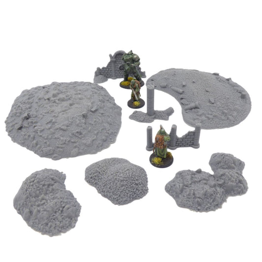 Byzantine Trench Rubble & Ruins Set (8 pcs) – 28mm Tabletop Terrain | Battlefield Scatter