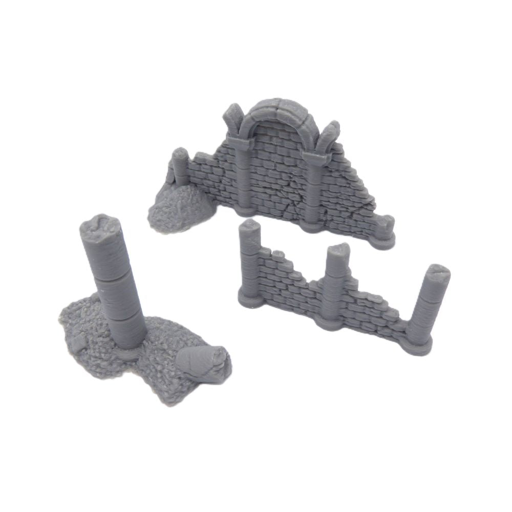 Byzantine Trench Rubble & Ruins Set (8 pcs) – 28mm Tabletop Terrain | Battlefield Scatter