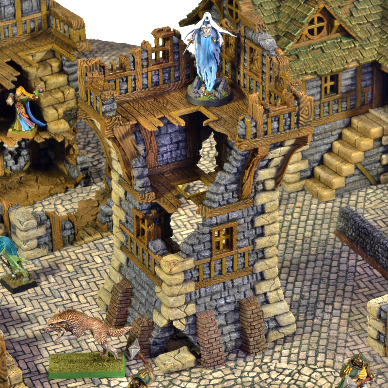 Ruined Cottage Tower House QP3D Wargames