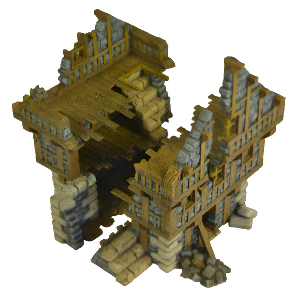 QP3D – Mur de construction en ruine, paysage de terrain pour table et RPG 28–32 mm, accessoires de jeu de guerre miniatures DND D&D, impression 3D et
