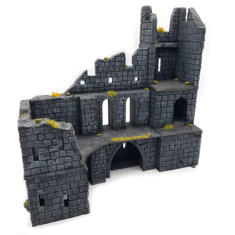 QP3D - Mulino a vento medievale in rovina - Fantasia Battle House Terrain Scenery per tavolo e RPG miniature 28-32 mm Wargame Props DnD D & D, stampato e verniciabile in 3D