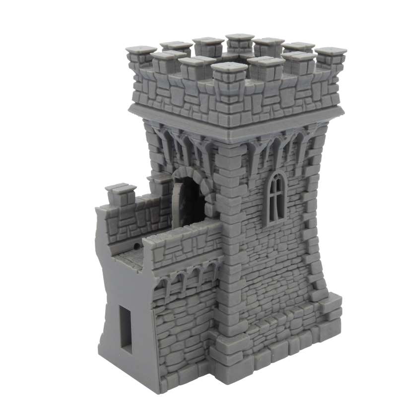 Tower Castle Wall - Single End | 3D Printed Models – QP3D – QP3D Wargames